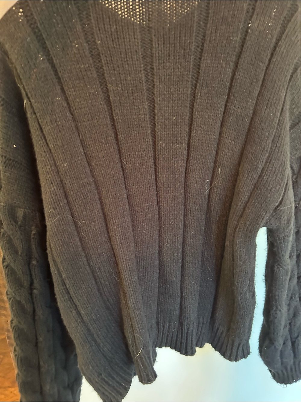 Black Ribbed Knit Sweater